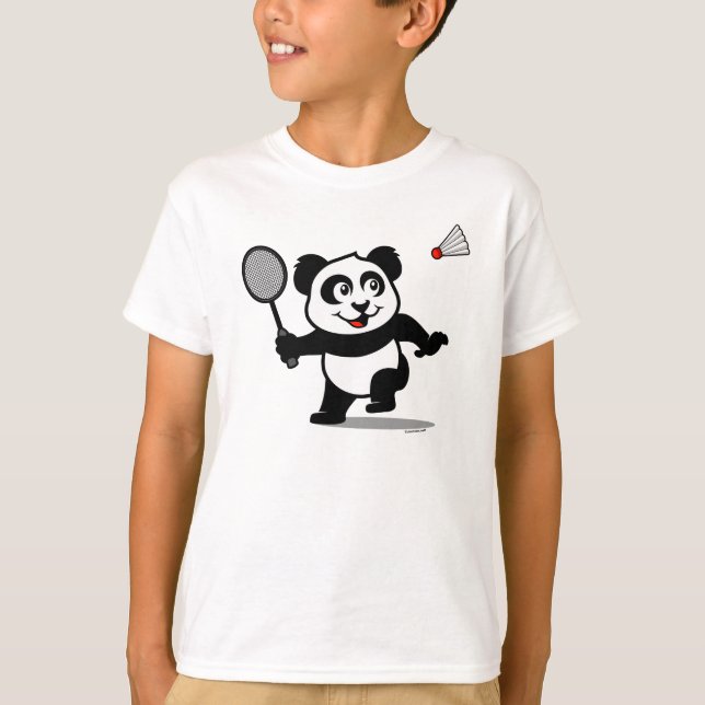 Badminton Panda (light shirts) T-Shirt (Front)