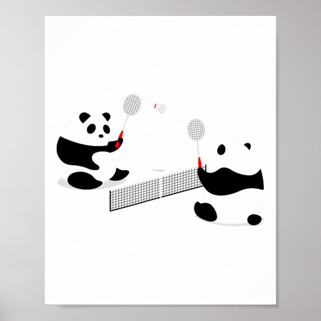 Badminton Panda Volley  Poster (Front)