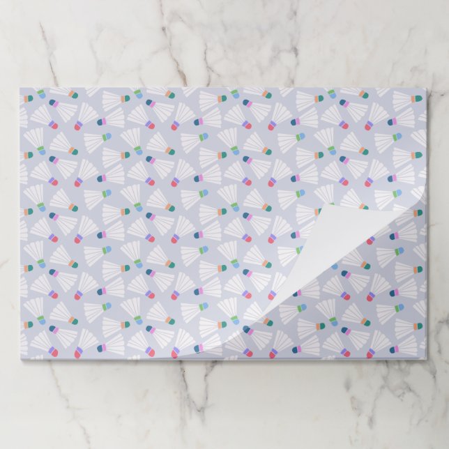 Badminton Paper Placemats, Shuttlecock Birdie Pad (Folded)