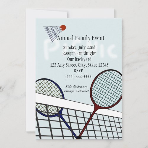Badminton Party / Picnic Invite