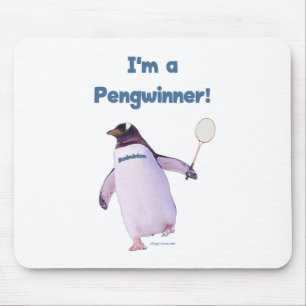 Badminton Penguin Mouse Pad