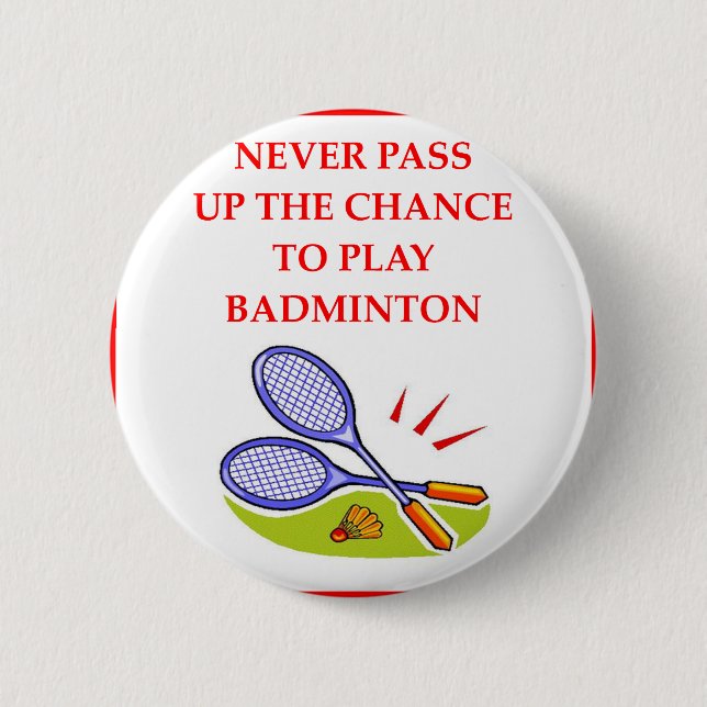 BADMINTON PINBACK BUTTON (Front)