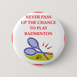 BADMINTON PINBACK BUTTON