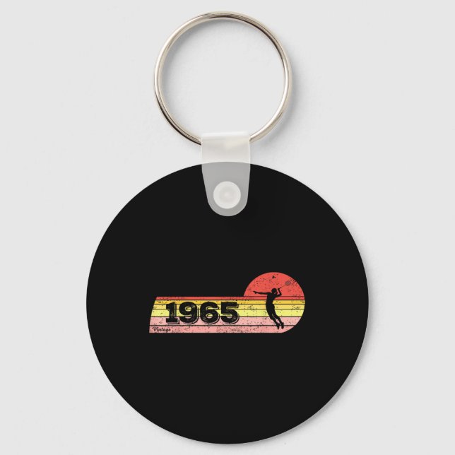 Badminton-player Born 1965 Birthday Vintage Women  Keychain (Front)