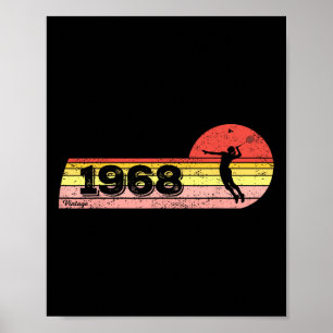 Badminton-player Born 1968 Birthday Vintage Women Poster