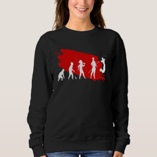 Badminton Player Evolution  Sports Coach Graphic Sweatshirt