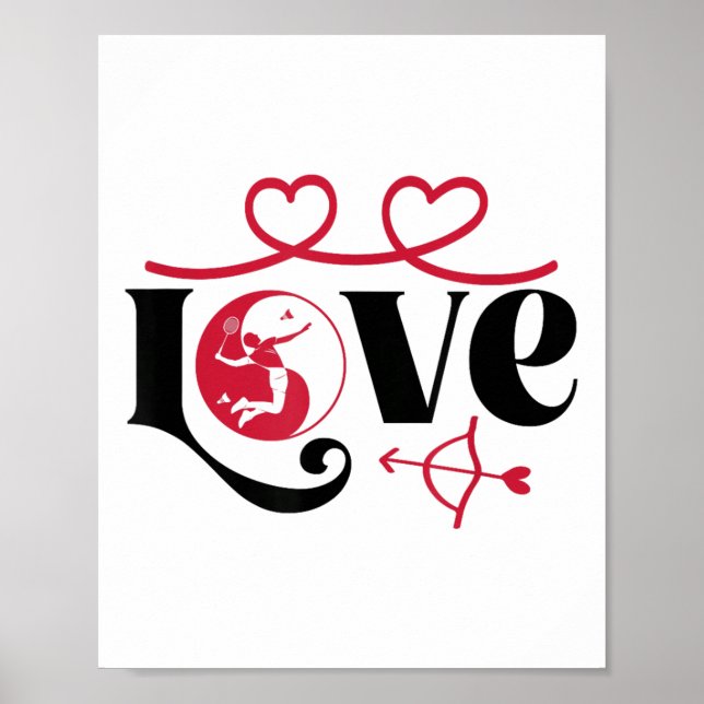 Badminton-player Game Shuttle Yin-yang-love Badmin Poster (Front)