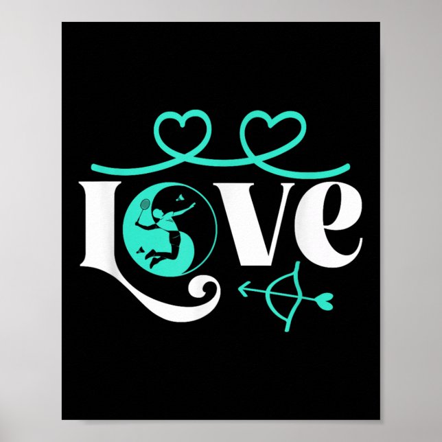 Badminton-player Game Shuttle Yin-yang-love Badmin Poster (Front)