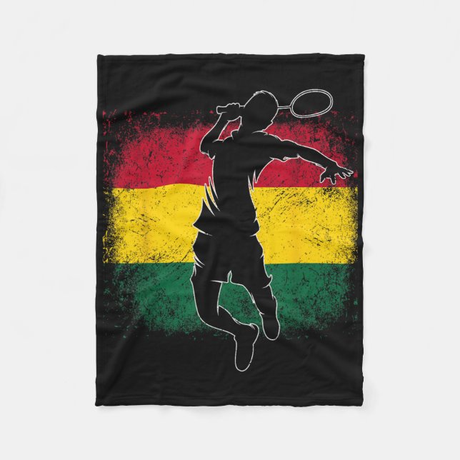 Badminton Player Ghanaian Flag Ghana  Fleece Blanket (Front)