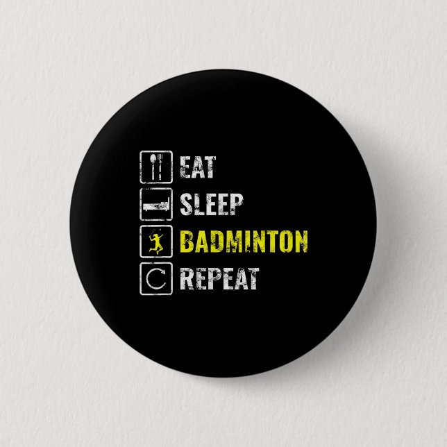 Badminton Player Gift  Button (Front)