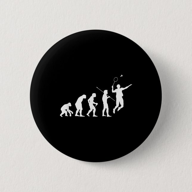 Badminton Player Gift Evolution For Badminton Tour Button (Front)