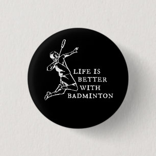 Badminton Player Gifts Button