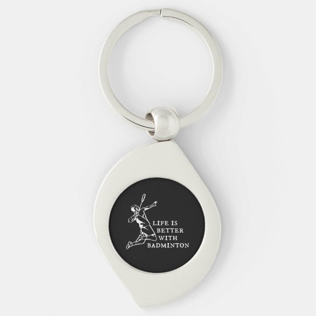 Badminton Player Gifts Keychain (Front)