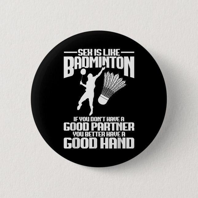 Badminton Player Good Hand Shuttle Player Badminto Button (Front)