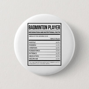 Badminton Player Information And Nutritional Facts Button