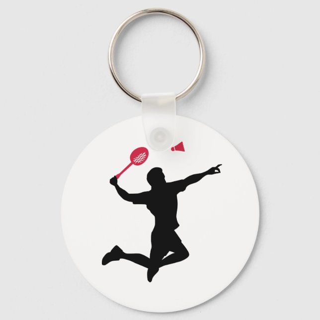 Badminton player jump keychain (Front)