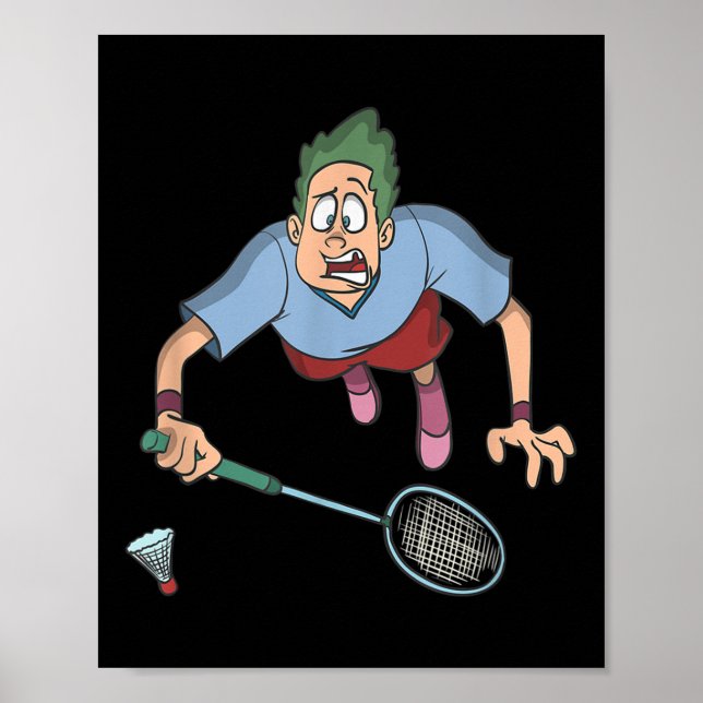 Badminton Player Jumping  Poster (Front)