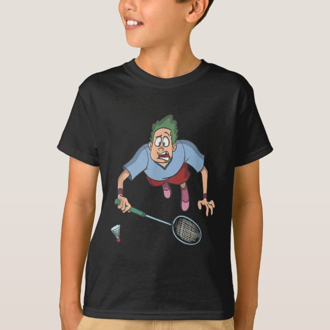 Badminton Player Jumping  T-Shirt (Front)