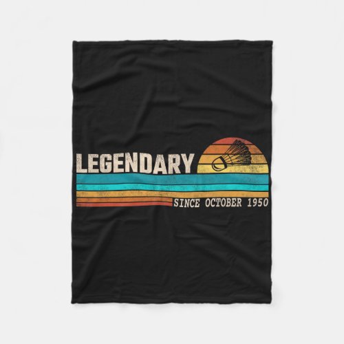 Badminton Player Legend Since October 1950 Birthda Fleece Blanket