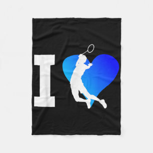 Badminton Player Mens Shuttle Squash Women  Fleece Blanket