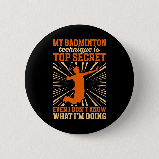 Badminton Player My Badminton Technique  Button (Front)