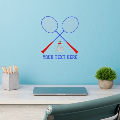 Badminton Player Personalized Wall Decal