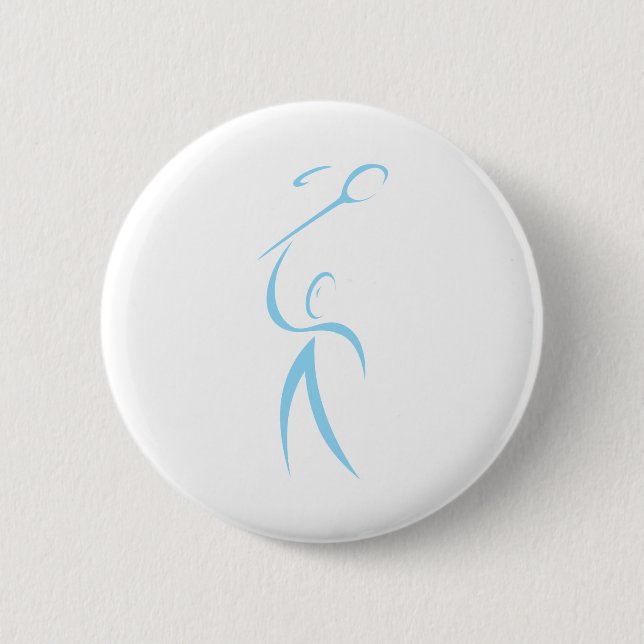 Badminton Player Pinback Button (Front)