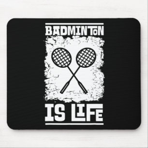 Badminton Player - Racket Shuttle Badminton  Mouse Pad