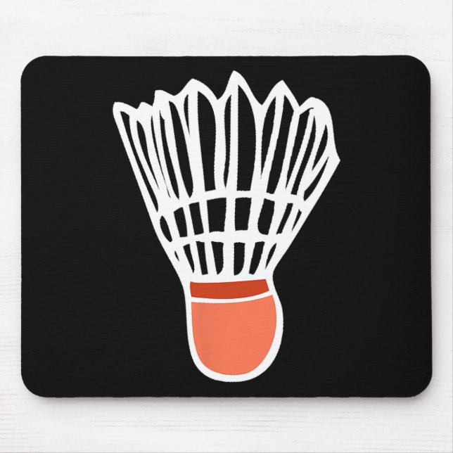 Badminton Player Racket Shuttle Illustration Sport Mouse Pad (Front)