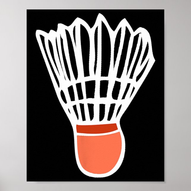 Badminton Player Racket Shuttle Illustration Sport Poster (Front)