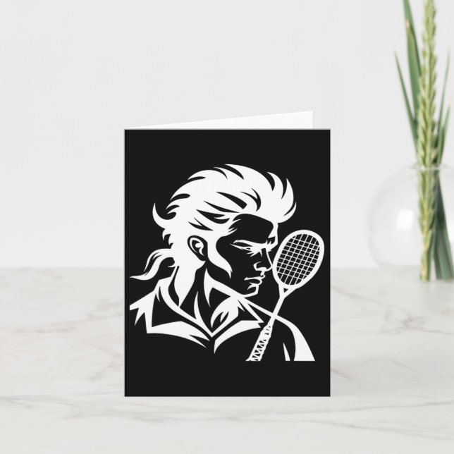 Badminton Player Racket Sports Shuttle  Card (Front)