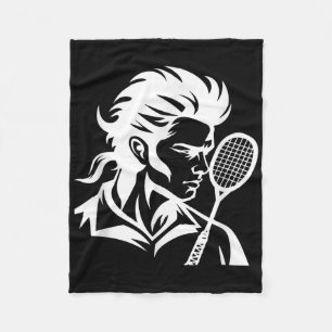 Badminton Player Racket Sports Shuttle Fleece Blanket