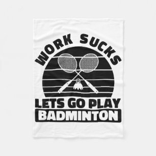 Badminton Player Racket - Team Court Racquet Shutt Fleece Blanket