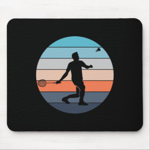 Badminton Player Racquet Sport Shuttle Retro Vinta Mouse Pad