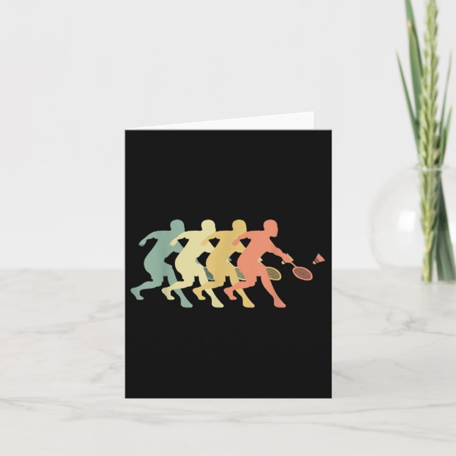 Badminton Player - Retro Badminton Gift Idea  Card (Front)