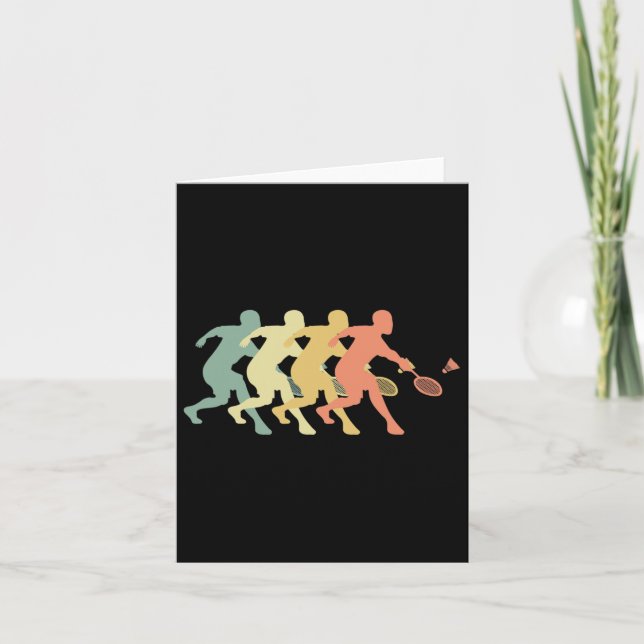 Badminton Player - Retro Badminton Gift Idea  Card (Front)