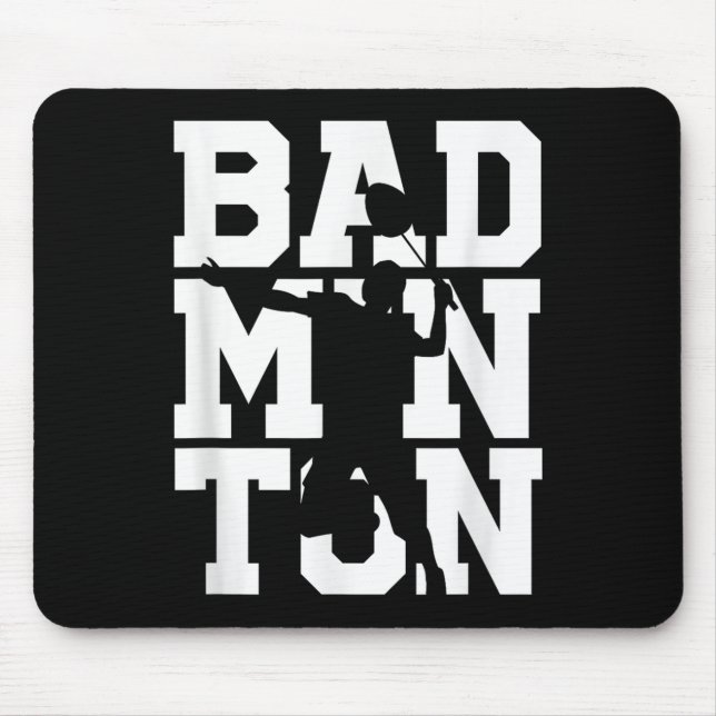 Badminton Player Shot Racket Shuttle Game Athlete  Mouse Pad (Front)