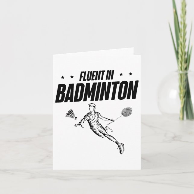 Badminton Player Shuttle 2  Card (Front)