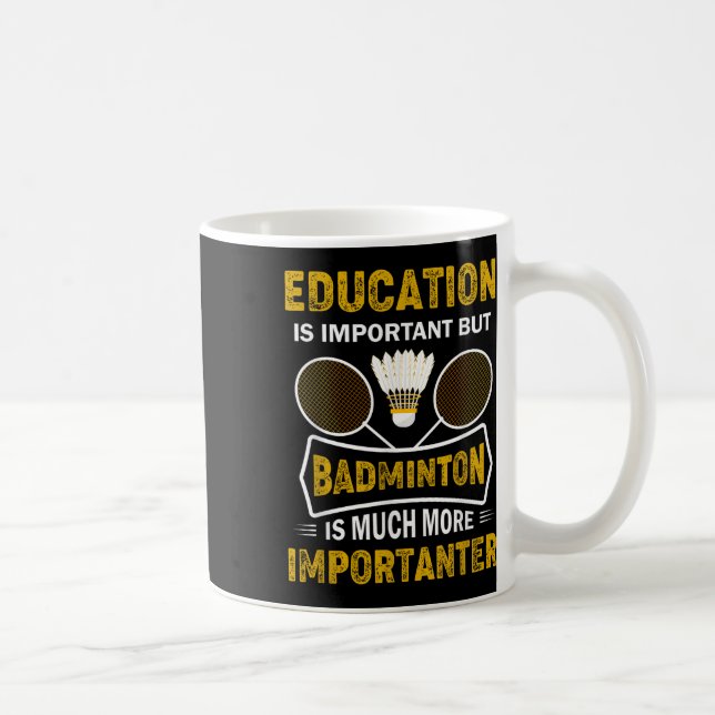 Badminton Player Shuttle Badminton Lover  Coffee Mug (Right)