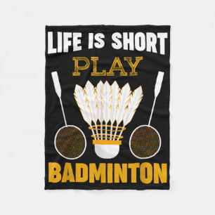 Badminton Player Shuttle Badminton Lover  Fleece Blanket