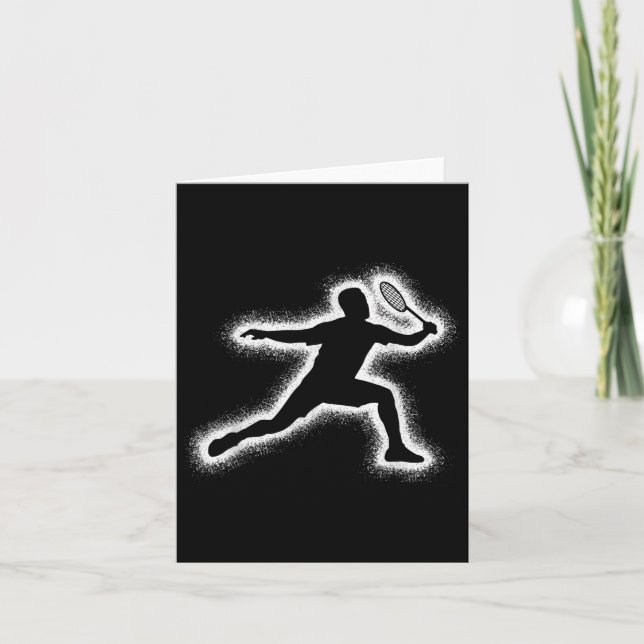 Badminton Player Shuttle Boys Kids Badminton Men  Card (Front)