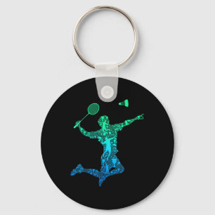 Badminton Player Shuttle Boys Kids Men Youth Keychain