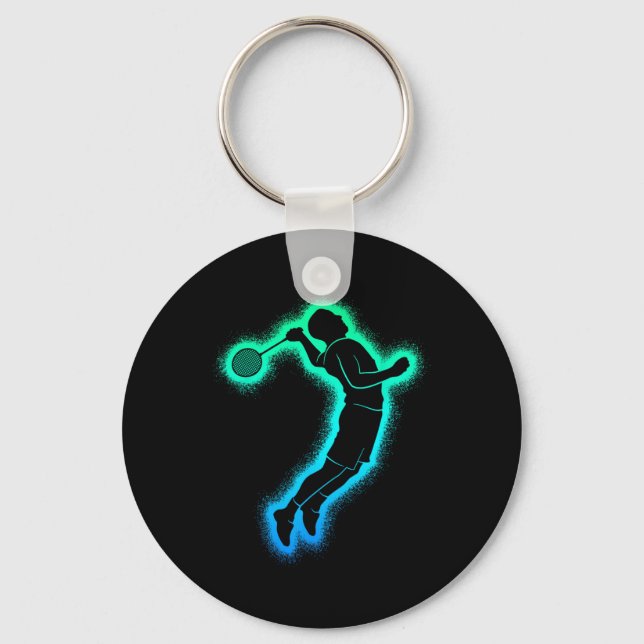 Badminton Player Shuttle Kids Men Badminton Boys  Keychain (Front)