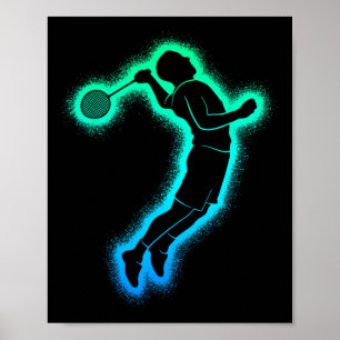 Badminton Player Shuttle Kids Men Badminton Boys Poster