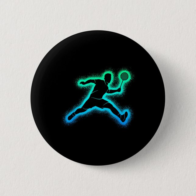 Badminton Player Shuttle Men Boys Badminton Kids  Button (Front)
