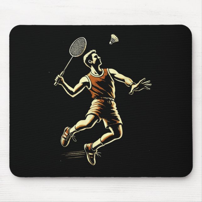 Badminton Player Shuttle  Mouse Pad (Front)