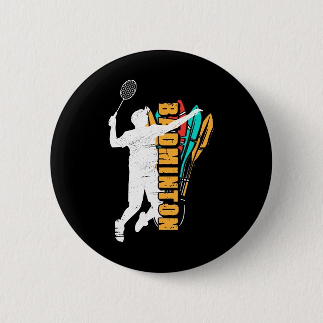 Badminton Player Shuttle Racket Badminton  Button (Front)