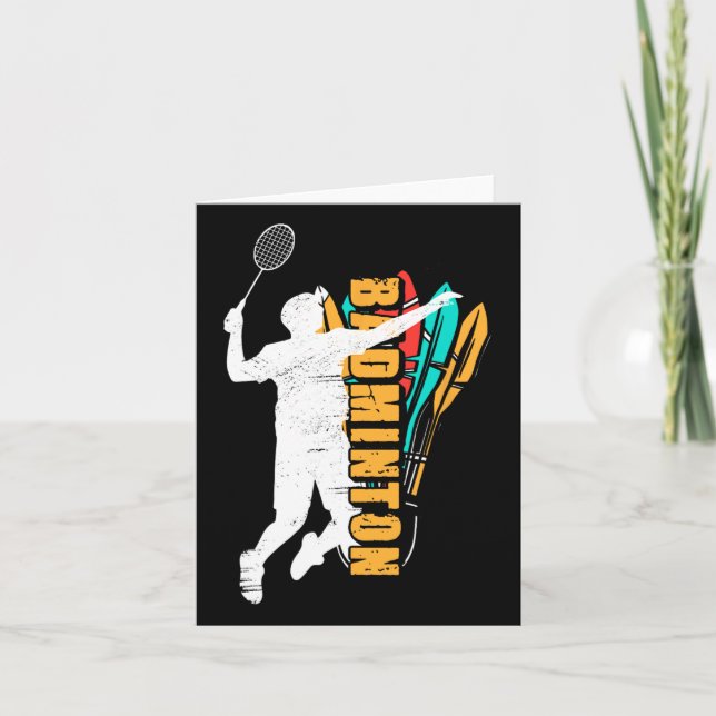 Badminton Player Shuttle Racket Badminton  Card (Front)