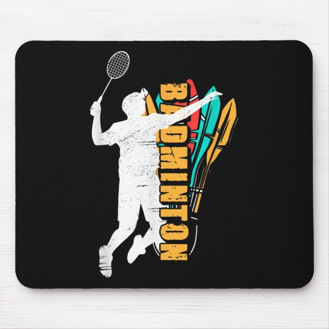 Badminton Player _ Shuttle Racket _ Badminton  Mouse Pad (Front)