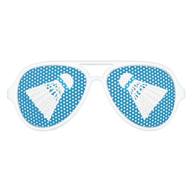 Badminton Player Shuttlecock Design Party Aviator Sunglasses (Front)